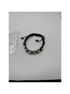 Shamballa Bracelet Black Silver
